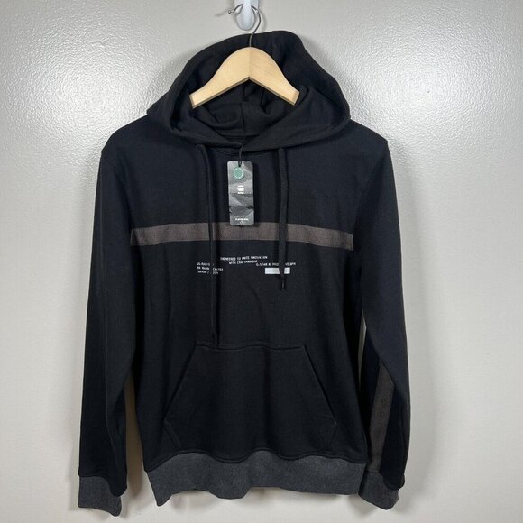 G Star Raw Logo Tape Hooded Sweater Sweatshirt Unisex Size XS Black Hoodie - Picture 1 of 15